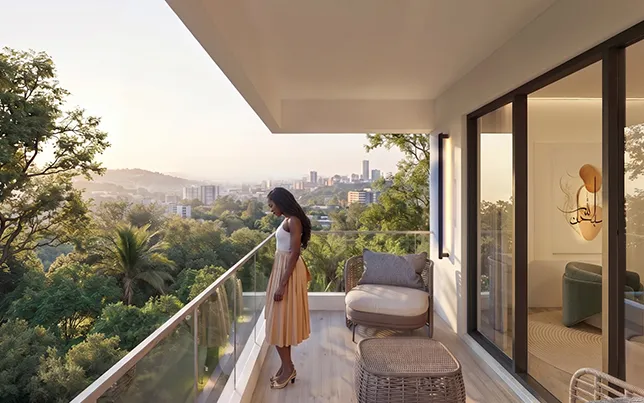 Penthouse balcony with uninterrupted views across Westlands